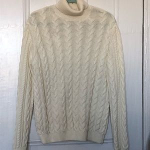 Zara Fisherman Turtleneck Sweater - Off White (Lg)